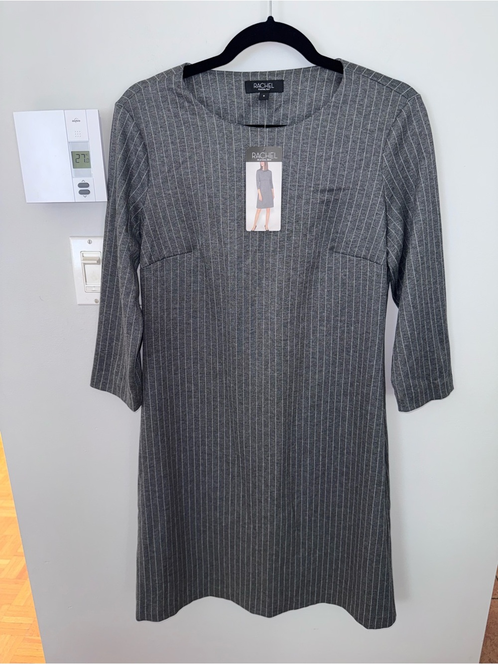Rachel Roy Gray Pinstripe Sheath Dress